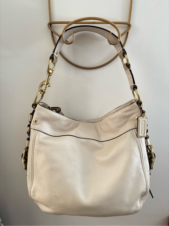 Coach Handbags - Coach Maggie White Leather Hobo Shoulder Bag Style 12939